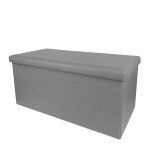 Σκαμπό Με Αποθηκευτικό Χώρο Γκρι PU 76x38x38cm