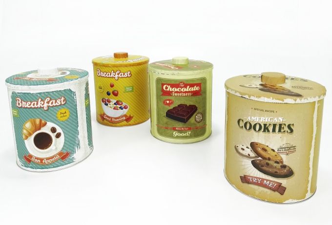 Κουτί Μέταλλο Φ16x20cm Σε 4 Σχέδια