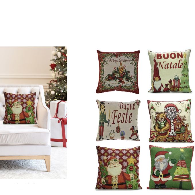 Χριστουγεννιάτικο Μαξιλάρι Gobelin 40x40cm Σε 6 Σχέδια