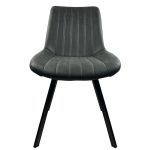 Καρέκλα Τραπεζαρίας ArteLibre MILONGA Γκρι/Μαύρο PU/Μέταλλο 55x61x88cm