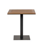 Τραπέζι Κήπου ArteLibre NAMIBIA Μαύρο/Καρυδί Αλουμίνιο/Ξύλο 70x70x72cm