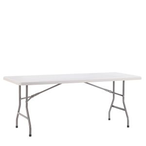 Τραπέζι Catering ArteLibre POPLAR Πτυσσόμενο (Όχι Βαλίτσα) Λευκό/Γκρι HDPE/Μέταλλο 180x75x74cm