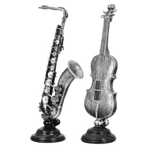 Γλυπτική Συνθετική Ρητίνη Ασημί Χρώμα 2 Ποικιλία 15X10X37Cm 15X10X37Cm