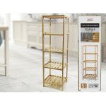 Ραφιέρα Επιδαπέδια Με 5 Ράφια Φυσικό Ξύλο 35x30x100cm