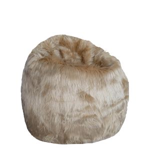 Πουφ Πολυθρόνα ArteLibre LENDA Αποσπώμενο Κάλυμμα Camel Συνθετική Γούνα 70x110cm