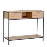 Κονσόλα ArteLibre WEXLEY Δρυς/Μαύρο Μοριοσανίδα/Μέταλλο 100x35x80cm