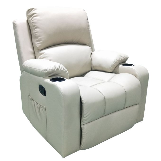 Πολυθρόνα ArteLibre Relax BELLADONA Κρεμ PU 91x102x112cm