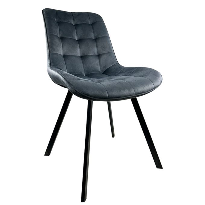 Καρέκλα Τραπεζαρίας ArteLibre BRISA Γκρι/Μαύρο Βελούδο/Μέταλλο 53x60x85cm