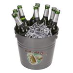 Δοχείο Πάγου ‘Iced Cold Beer!’ Με Χερούλια Γκρι Μέταλλο 6lt