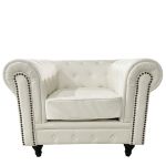 Πολυθρόνα ArteLibre AVERY Λευκό PU 100x90x73cm