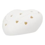 Διακοσμητικό Αντικείμενο (Led) Καρδιά Πορσελάνη Λευκό 10X9X5Cm 10X9X5Cm