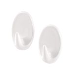 Πλαστικός Γάντζος Οβάλ Αυτοκόλλητος Λευκό 48x30mm 2Τμχ 3566704