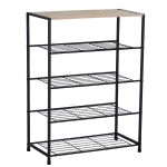 Παπουτσοθήκη ArteLibre KINGSWELL Δρυς/Μαύρο Μοριοσανίδα/Μέταλλο 63x30x83cm