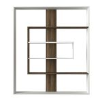 Βιβλιοθήκη ArteLibre POIROT Λευκό/Καρυδί Μοριοσανίδα/Μελαμίνη 150x22x175cm