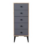 Συρταριέρα ArteLibre AMARI Δρυς/Ανθρακί Μοριοσανίδα 43x43x114cm