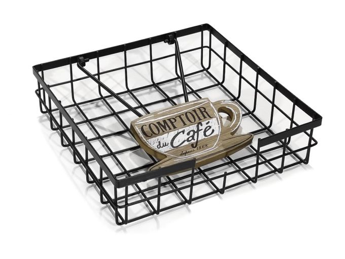 Χαρτοπετσετοθήκη Με Βαρίδιο Μαύρο Μέταλλο 20x20x5cm