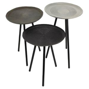 Τραπεζάκι ArteLibre Πολύχρωμο Μέταλλο 41x41x50.5cm Σετ 3Τμχ