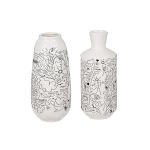 Βάζο ArteLibre Modern Art Λευκό Πορσελάνη Φ9x20cm Σε 2 Σχέδια