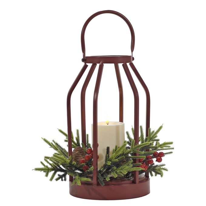 Χριστουγεννιάτικο Φανάρι Με Κερί 30cm