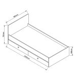 Κρεβάτι Μονό ArteLibre AMARI Δρυς Μοριοσανίδα 195x98cm