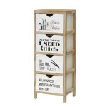 Συρταριέρα Με Σχέδιο Λευκό/Φυσικό Ξύλο 30x24x79cm