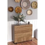 Τραπεζάκι Πτυσσόμενο ArteLibre Με Ροδάκια STANLEY Καρυδί Μοριοσανίδα 120x80x73cm