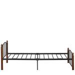 Κρεβάτι Μονό ArteLibre LARAMIE Μαύρο/Καρυδί Μέταλλο Για Στρώμα 90x200cm