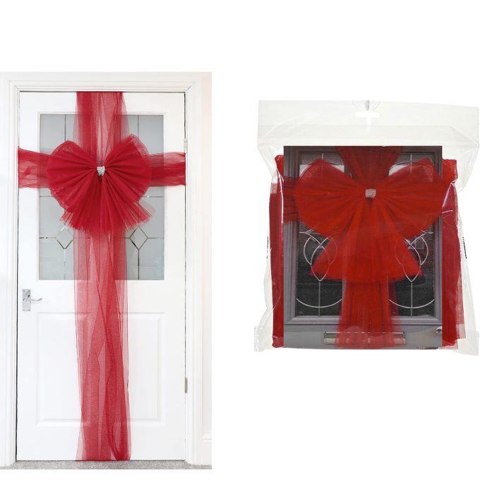 Χριστουγεννιάτικος Φιόγκος Πόρτας Κόκκινο