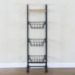 Ραφιέρα Κουζίνας ArteLibre ELMSTEAD Δρυς/Μαύρο Μοριοσανίδα/Μέταλλο 29x30x95cm