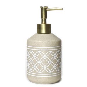 Ντισπένσερ Μπάνιου Γεωμετρικά Σχήματα Μπεζ Polyresin 300ml