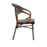 Πολυθρόνα Κήπου ArteLibre MUTUMA Λευκό/Μαύρο/Μπαμπού Αλουμίνιο/Rattan 57x60x82cm