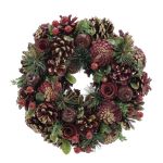 Χριστουγεννιάτικο Στεφάνι Με Κόκκινα Berries Φ30cm