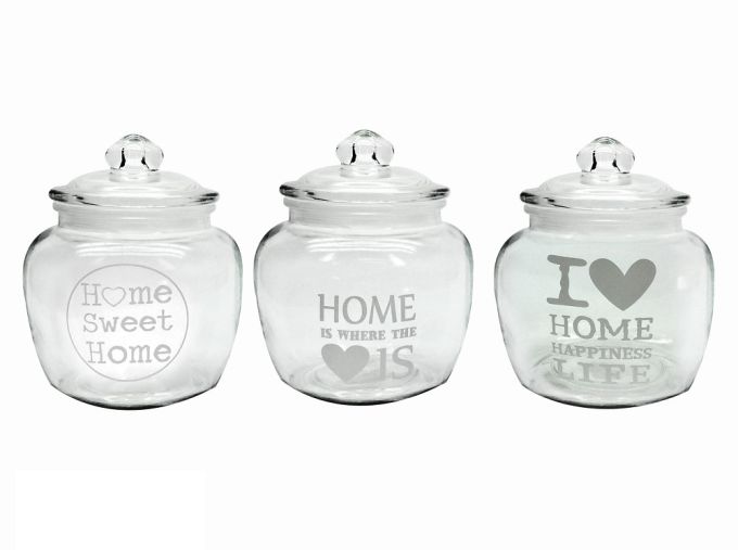 Δοχείο Με Μεταλλικό Πώμα Διάφανο Γυαλί 1.25lt Σε 3 Σχέδια