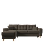 Καναπές Γωνιακός ArteLibre Αναστρέψιμη Γωνία JESSIE 235x160x85cm Καφέ