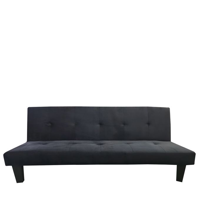 Καναπές Κρεβάτι Τριθέσιος ArteLibre NAHELE Μαύρο Ύφασμα 179x82.5x78cm