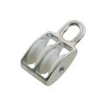 Σταθερή Διπλή Τροχαλία Με Μάτι 30mm 6mm Καλώδιο