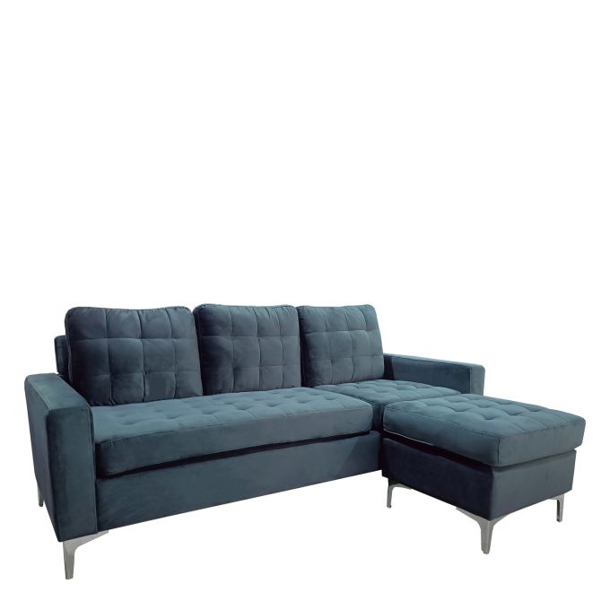 Καναπές Γωνιακός ArteLibre BLAZE Αναστρέψιμος Γκρι Ύφασμα 190x128x82cm