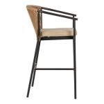 Σκαμπό ArteLibre MANDRAKA Μαύρο/Φυσικό Αλουμίνιο/Rattan 56x63x108cm