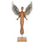 Φιγούρα Άγγελοι 'Diana' Ξύλο Μάνγκο Εκρού 7x19x36.5cm