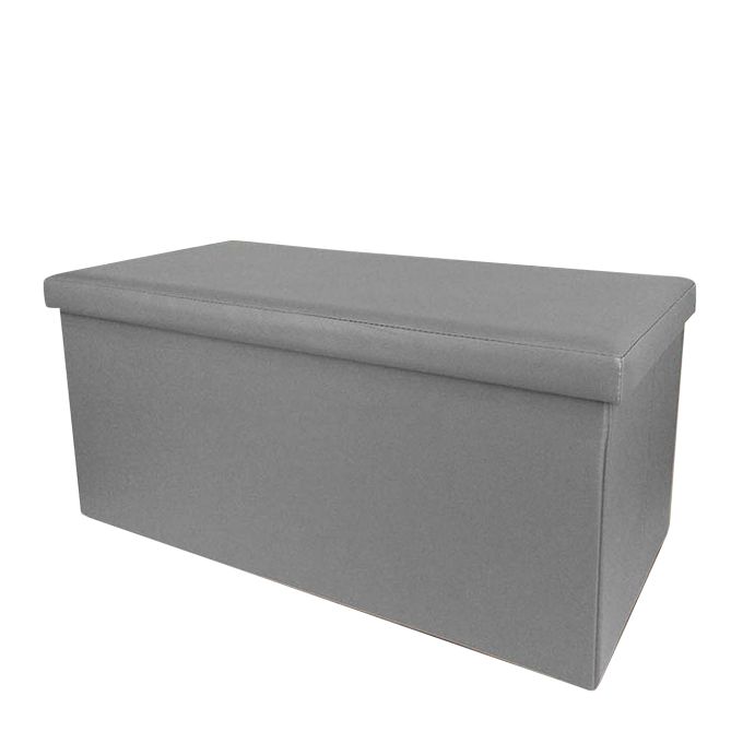 Σκαμπό Με Αποθηκευτικό Χώρο Γκρι PU 76x38x38cm