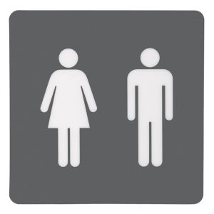 Σήμα Πόρτας WC Αυτοκόλλητο Γκρι 100x100mm