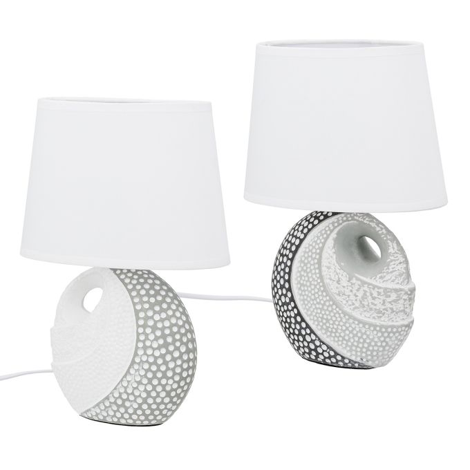 Επιτραπέζιο φωτιστικό Στρογγυλό Κεραμικό Γκρι Λευκό 2 Ποικιλία 20X12X29Cm 20X12X29Cm