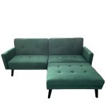 Καναπές Κρεβάτι Γωνιακός ArteLibre ALFVIN Πράσινο Ύφασμα 211x158x83cm