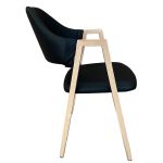 Καρέκλα Τραπεζαρίας ArteLibre SOLANA Μαύρο/Φυσικό PU/Μέταλλο 51x51x81cm