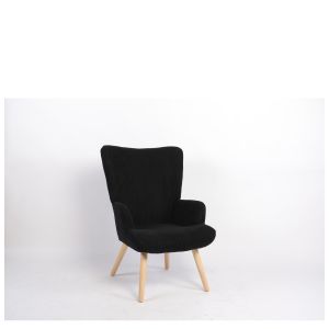 Πολυθρόνα ArteLibre LIRA Μαύρο Ύφασμα Κοτλέ/Ξύλο 94.5x64x70.5cm