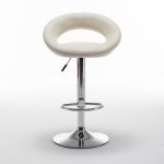 Σκαμπό Bar ArteLibre FETT Με Πλάτη Πτυσσόμενο Μπεζ PU/Μέταλλο 54x49x81-103cm