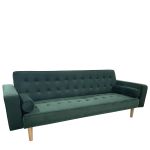 Καναπές Κρεβάτι Τριθέσιος ArteLibre AUBREY Πράσινο Ύφασμα 224x88x84cm