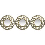 Καθρέπτης Τοίχου ArteLibre Χρυσό Πλαστικό Φ25.4x3.2cm Σετ 3Τμχ