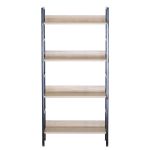 Ραφιέρα ArteLibre TYNDALL Με 4 Ράφια 60X27.6X126cm Δρυς/Μαύρο Μοριοσανίδα/Μέταλλο