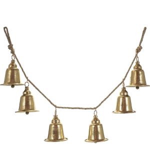 Χριστουγεννιάτικη Γιρλάντα Με Καμπάνες Χρυσό 110cm